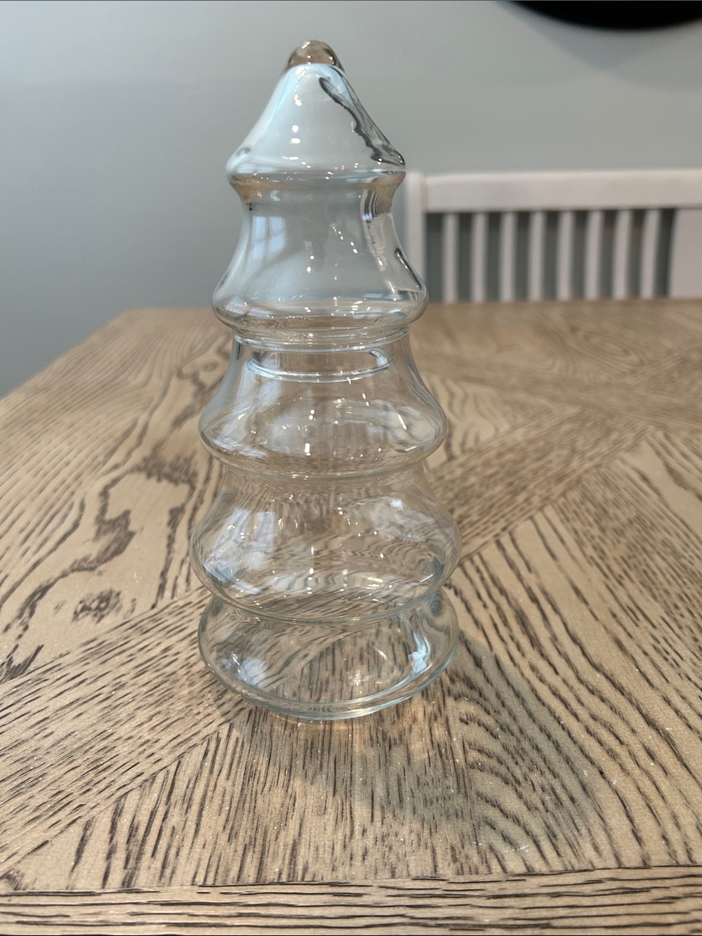 Vintage Clear Glass Tiered Tree Jar